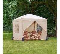 VonHaus Ivory Heavy Duty Pop Up Gazebo with Sides 2.5m x 2.5m VonHaus Ivory