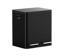 VonHaus Kitchen Bin, 30L Double Recycling Bin for Kitchen, Black