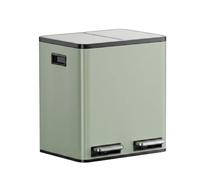 VonHaus Double Recycling Bin for Kitchen (Sage Green, 30L)