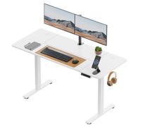 VonHaus Large Home Office Electric Standing Desk with USB-C Charging in White VonHaus White