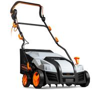 Vonhaus Lawn Scarifier, Aerator & Grass Rake Electric 2000W, Dethatch/rake Grass, Aerates Soil, 55L Box, 12M Cable, 5 Heights