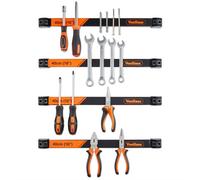 VonHaus Magnetic Tool Holders - 4 X 40cm / 16” - Includes Removable Dividers - Space-Saving & Strong Wall Mounted DIY Storage