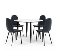 Parma 4 Seater Dining Table With Cavell Charcoal Blue Chairs