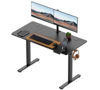 VonHaus Medium Home Office Electric Standing Desk with USB-C Charging in Black VonHaus Black