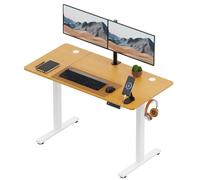 VonHaus Medium Home Office Electric Standing Desk with USB-C Charging in Light Brown VonHaus Light Brown