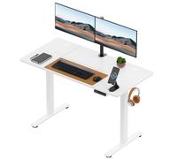 VonHaus Medium Home Office Electric Standing Desk with USB-C Charging in White VonHaus White