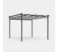 Vonhaus Metal Pergola with Retractable Roof Canopy - 3m x 3m