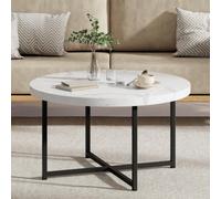 VonHaus Mosley Round Living Room Coffee Table VonHaus White One Size