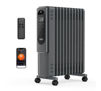 VonHaus Oil Filled Radiator 11 Fins U Shape - w/WiFi, Remote, 2500W - Grey | Electric Portable Freestanding Heater for Home, Office, Any Room - Smart Compatible w/Alexa & Google Home, 4 Heat Settings