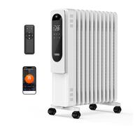VonHaus Oil Filled Radiator 11 Fins U Shape - w/WiFi, Remote, 2500W - White | Electric Portable Freestanding Heater for Home, Office, Any Room - Smart Compatible w/Alexa & Google Home, 4 Heat Settings