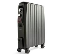 VonHaus Closed Fin Oil Filled Radiator - 2000W - Fast Heating Chimney Circulation - Portable Electric Heater - 3 Power Settings, Adjustable Temperature, Safety Cut off & 24 Hour Timer - Black