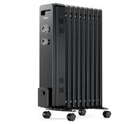 VonHaus Oil Filled Radiator 9 Fins - 2000W, 3 Heat Settings - Black