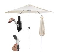 Vonhaus Parasol 2.7M, Garden Umbrella, Sun Shade Canopy With Hand Crank, Tilt Function, Uv30+ Protection, Air Vent, Steel Frame
