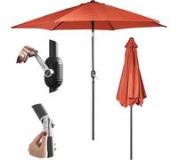 VonHaus Parasol Umbrella 2.7M Garden Parasol with Crank & Tilt Function, Orange