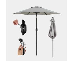 VonHaus Parasol Umbrella 2M Garden Parasol with Crank Tilt Function Grey
