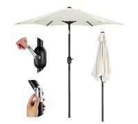 VonHaus Parasol Umbrella 2M Garden Parasol with Crank & Tilt Function, Ivory