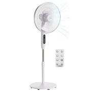 VonHaus Pedestal Fan 16" - Quiet DC Motor, Energy Saving, 24 Speeds, 3 Modes, Remote Control, 15hr Timer, 80° Oscillating, Height Adjustable - Cooling Fan for Home, Office, Living Room, Bedroom