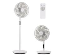 VonHaus Pedestal Fan/Desk Fan 14" - 9 Speeds, Remote Control, 9hr Timer, 85° Oscillating, Height Adjustable, 7 Blades - Standing Floor/Tabletop Cooling Fan for Home, Office, Living Room, Bedroom
