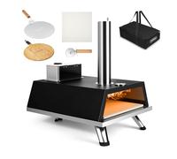 VonHaus Pizza Oven Outdoor - For Tabletop with Accessories, Chopping Board, Peel, Cutter, Hose/Regulator, Carry Bag Included - Wood Pellet Fuelled, for 12" Pizzas - Can Smoke Meat, Fish & Vegetables