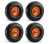 Vonhaus Pneumatic Wheels 10 Inch Pack Of 4 - Heavy Duty Spare Replacement Universal Tyre Set For Wheelbarrows And Garden Carts