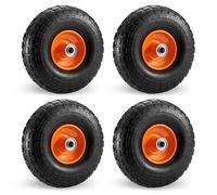 VonHaus Pneumatic Wheels 10” Pack of 4, Spare Replacement Universal Tyre Set for Wheelbarrows, Garden Carts, Sack/Hand Trucks, Trolleys, Utility Wagons, Puncture Proof Heavy Duty Tires, Easy Install