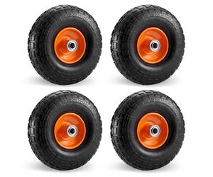VonHaus Pneumatic Wheels 10” Pack of 4, Spare Replacement Universal Tyre Set for Wheelbarrows, Garden Carts, Sack/Hand Trucks, Trolleys, Utility Wagons, Puncture Proof Heavy Duty Tires, Easy Install
