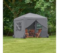 Vonhaus Pop Up Gazebo 2.5 X 2.5M, Waterproof Garden Marquee Shelter Canopy, Removable Sides, Leg Weight Storage Bags, Pegs, Cords