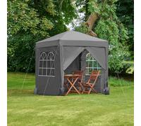 2m Grey Heavy Duty Pop Up Gazebo with Sides for Garden VonHaus Grey One Size