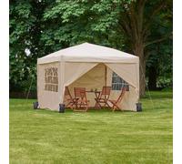 Vonhaus Pop Up Gazebo 3 X 3M, Waterproof Garden Marquee Shelter Canopy, Removable Sides, Leg Weight Storage Bags, Pegs, Cords