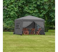 Vonhaus Pop Up Gazebo 3 X 3M, Waterproof Garden Marquee Shelter Canopy, Removable Sides, Leg Weight Storage Bags, Pegs, Cords