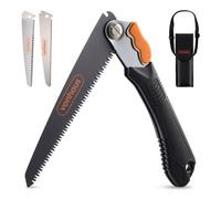 VonHaus Pruning Saw - Folding Hand Saw with 3 Blades, Safety Lock, Storage Pouch, Textured Handle - Portable, Handheld & Lightweight for Tree Pruning, Camping, Garden Jobs, Metals, Plastics & More