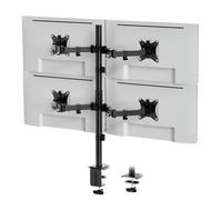 VonHaus Quad Monitor Stand for 13-32" Screens, Four Screen Monitor Desk Mount, Height Adjustable, Easy Assemble Stand with Full Tilt, Rotation & Swivel Arms, VESA: 75x75 & 100x100mm
