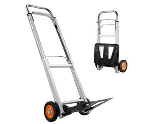 Vonhaus Sack Truck Folding Hand Trolley, Industrial Aluminium 90Kg Folding Sack Barrow For Convenient Lifting & Moving At Home