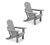 VonHaus Set of 2 Waterproof HDPE Garden Adirondack Folding Chairs in Grey | Size: 2 Pack VonHaus Grey 2 Pack
