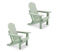 VonHaus Set of 2 Waterproof HDPE Garden Adirondack Folding Chairs in Light Green | Size: 2 Pack VonHaus Light Green 2 Pack