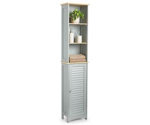 VonHaus Shrewsbury Freestanding 1 Door Tall Bathroom Cabinet in Grey VonHaus Grey