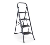 Vonhaus Step Ladder 4 Step, Step Ladders For Diy & Gardening Projects, Durable Steel, Foldable Step Ladder, 150Kg Max Capacity