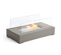 VonHaus Tabletop Fireplace Bioethanol Fire Pit Rectangle Shape in Grey VonHaus Grey