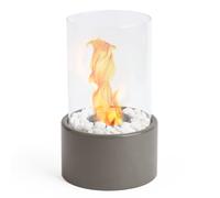 VonHaus Tabletop Fireplace Bioethanol Fire Pit Round Shape in Grey VonHaus Grey