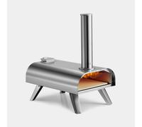 VonHaus Pizza Oven Outdoor - For Tabletop with Stone Included - Stainless Steel, Pellet Fuelled, Removable Chimney, Foldable Legs - For up to 12” Dough - Can Also Smoke Meat, Fish & Veg