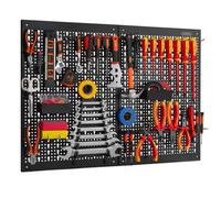 VonHaus Tool Pegboard 30pc - Garage and Workshop Wall Mounted Storage Rack | DIY Steel Organiser with Bin Accessories for Screws and Spanners, Fixings and Hooks Included for Adjustable Board Layout