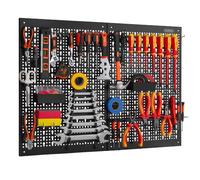 VonHaus Tool Pegboard 30pc - Garage and Workshop Wall Mounted Storage Rack | DIY Steel Organiser with Bin Accessories for Screws and Spanners, Fixings and Hooks Included for Adjustable Board Layout