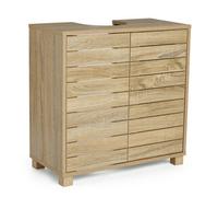 Vonhaus Under Sink Bathroom Cabinet, Oak Wood Effect Bathroom Sink Cupboard, Freestanding Under Basin Cabinet, Chester