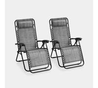 Vonhaus Verona 2 Pack Zero Gravity Chair - Grey
