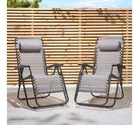 Vonhaus Verona 2 Pack Zero Gravity Chair - Grey
