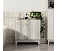 VonHaus Victoria Fluted Design Bathroom Storage Cabinet in Stone VonHaus Stone