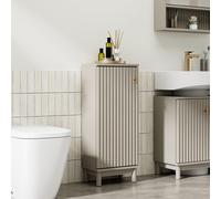VonHaus Victoria Fluted Design Slim Bathroom Storage Cabinet in Stone VonHaus Stone