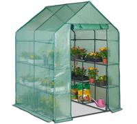 VonHaus Walk In Greenhouse with 8 Shelves in White VonHaus White