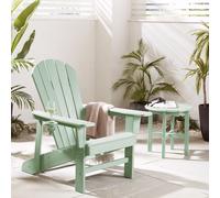 VonHaus Waterproof HDPE Garden Adirondack Chair with Cup Holder in Light Green | Size: 1 Pack VonHaus Light Green 1 Pack