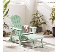 VonHaus Waterproof HDPE Garden Adirondack Chair with Footstool in Light Green | Size: 1 Pack VonHaus Light Green 1 Pack